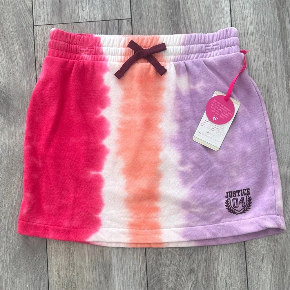 Justice Pink and‎ Purple Tie-Dye Skirt